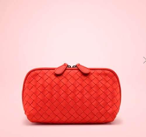 Bottega Veneta soft Lambskin Make Up Case 6495 orange